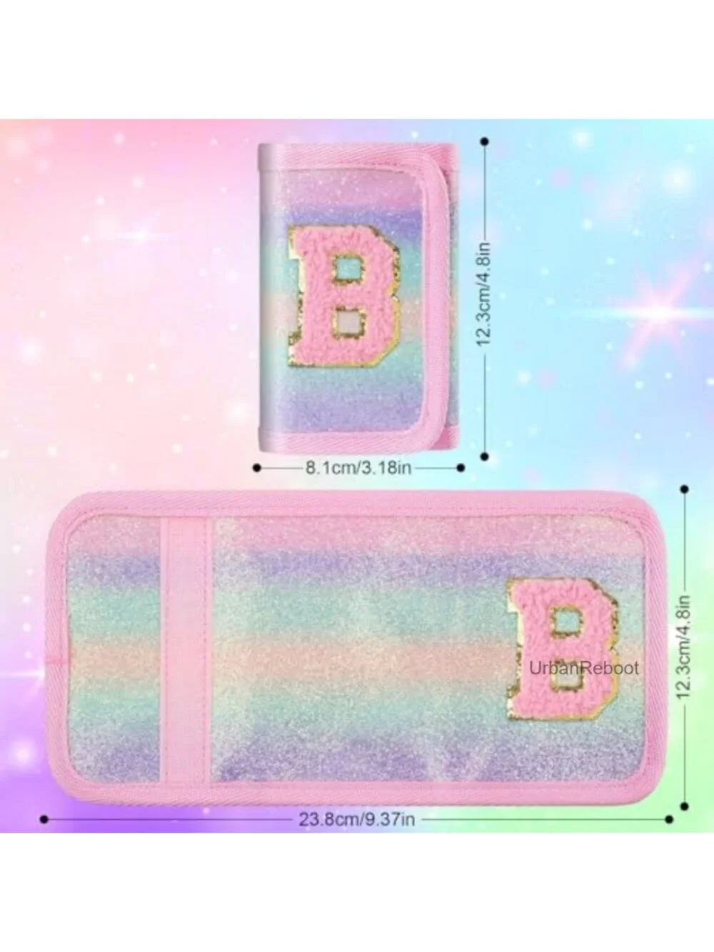 Girls Trifold Wallet Sequin Canvas Magic Sticker Coin Pocket ID Window